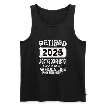 Coordinateur logistique à la retraite 2025 - Débardeur bio Premium Homme - noir - Devant - AI Model Male 178 light (178cm)