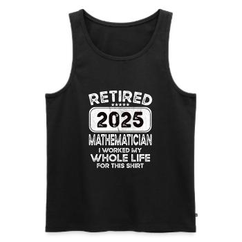 Mathématicien à la retraite 2025 - Débardeur bio Premium Homme - noir - Devant - Michal (187cm)
