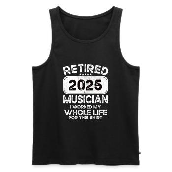 Retired Musician 2025 - Männer Premium Bio Tank Top - Schwarz - Vorne - AI Model Male 178 light (178cm)