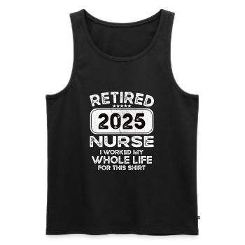 Retired Nurse 2025 - Männer Premium Bio Tank Top - Schwarz - Vorne - Michal (187cm)