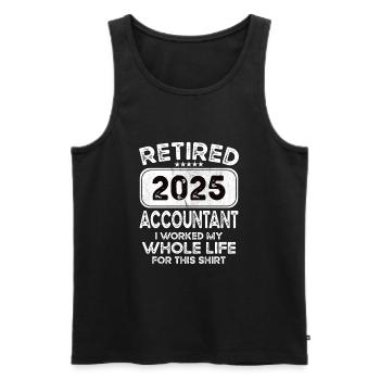 Comptable à la retraite 2025 - Débardeur bio Premium Homme - noir - Devant - AI Model Male 178 light (178cm)