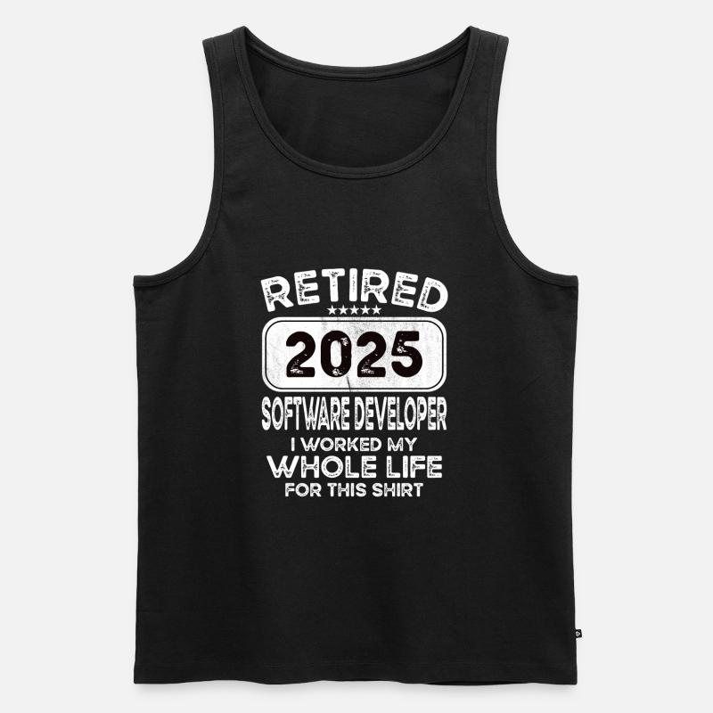Retired Software developer 2025 - Men's Premium Organic Tank Top - black