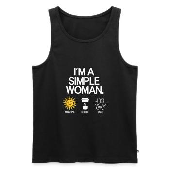 I`m a simple woman like sunshine dogs & coffee - Männer Premium Bio Tank Top - Schwarz - Vorne - Michal (187cm)