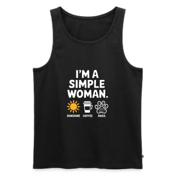 I`m a simple woman like sunshine dogs & coffee - Männer Premium Bio Tank Top - Schwarz - Vorne - Michal (187cm)