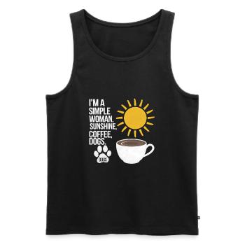 I`m a simple woman like sunshine dogs & coffee - Männer Premium Bio Tank Top - Schwarz - Vorne - Michal (187cm)
