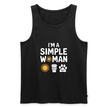 I`m a simple woman like sunshine dogs & coffee - Männer Premium Bio Tank Top - Schwarz - Vorne - Michal (187cm)