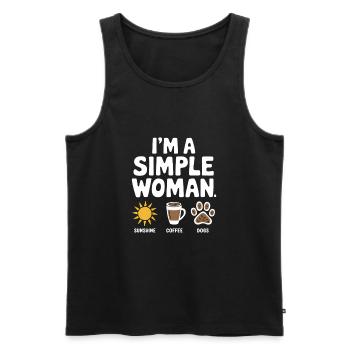 I`m a simple woman like sunshine dogs & coffee - Männer Premium Bio Tank Top - Schwarz - Vorne - Michal (187cm)