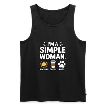 I`m a simple woman like sunshine dogs & coffee - Männer Premium Bio Tank Top - Schwarz - Vorne - Michal (187cm)