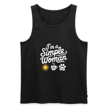 I`m a simple woman like sunshine dogs & coffee - Männer Premium Bio Tank Top - Schwarz - Vorne - Michal (187cm)