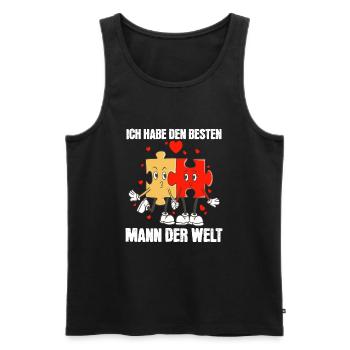 Ich habe den besten Mann der Welt - Männer Premium Bio Tank Top - Schwarz - Vorne - Michal (187cm)