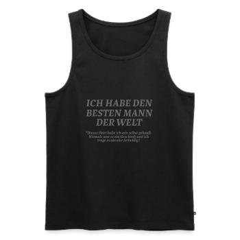 Ich habe den besten Mann der Welt - Männer Premium Bio Tank Top - Schwarz - Vorne - Michal (187cm)