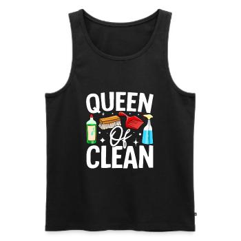 Reine de la propreté Funny Housekeeping Femme de ménage - Débardeur bio Premium Homme - noir - Devant - AI Model Male 178 light (178cm)