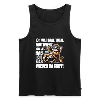 Sloth stays lazy I used to be totally motivated - Men's Premium Organic Tank Top - black - Front - AI Model Male 178 light (178cm)