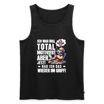 Sloth stays lazy I used to be totally motivated - Men's Premium Organic Tank Top - black - Front - AI Model Male 178 light (178cm)