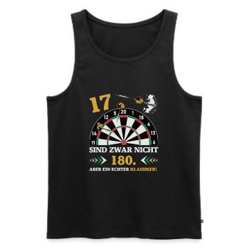 Les fléchettes 17 ne sont pas des fléchettes d’anniversaire de 180 - Débardeur bio Premium Homme - noir - Devant - Michal (187cm)
