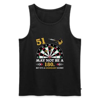 Pas 180 mais un classique des fléchettes du 51e anniversaire - Débardeur bio Premium Homme - noir - Devant - Michal (187cm)