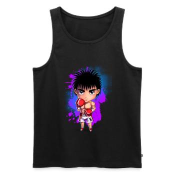Boxing Chibi - Men's Premium Organic Tank Top - black - Front - AI Model Male 178 light (178cm)