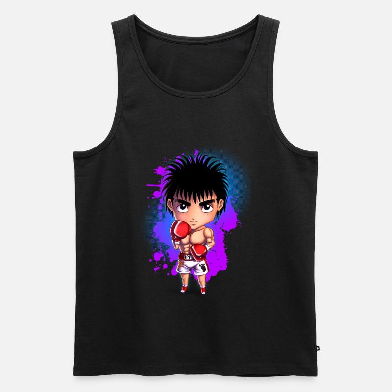 Boxen Chibi - Männer Premium Bio Tank Top - Schwarz