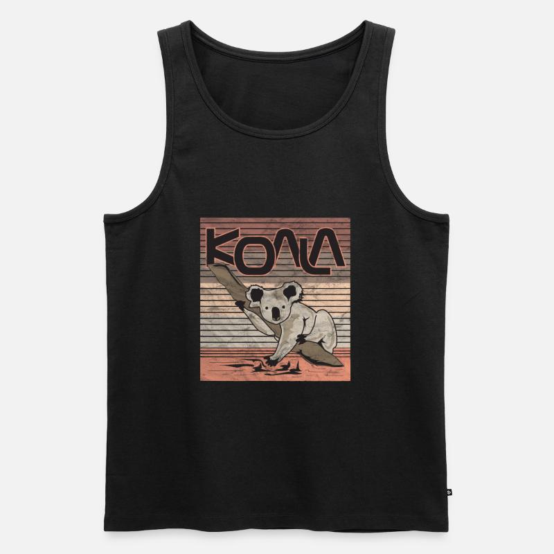 Retro Koala - Männer Premium Bio Tank Top - Schwarz