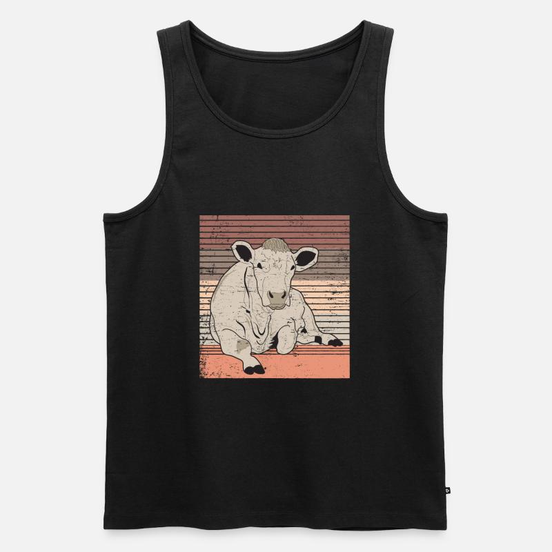 Kuh - Männer Premium Bio Tank Top - Schwarz