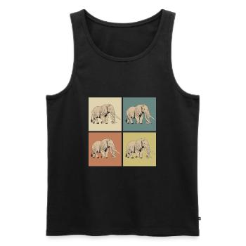 Éléphant pop art - Débardeur bio Premium Homme - noir - Devant - AI Model Male 178 light (178cm)