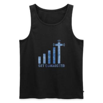 Jésus - Débardeur bio Premium Homme - noir - Devant - Michal (187cm)
