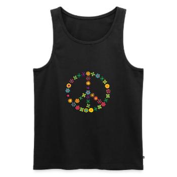 peace peace sign hippie flower gift 60s 7th - Men's Premium Organic Tank Top - black - Front - AI Model Male 178 light (178cm)