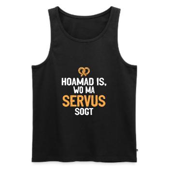 Bayern Bayerische Kultur Servus Bayerisch Geschenk - Männer Premium Bio Tank Top - Schwarz - Vorne - AI Model Male 178 light (178cm)