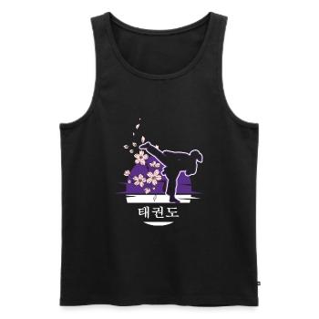 Tout Combat Girl Taekwondo Girl TKD Tae-Kwon-Do - Débardeur bio Premium Homme - noir - Devant - AI Model Male 178 light (178cm)