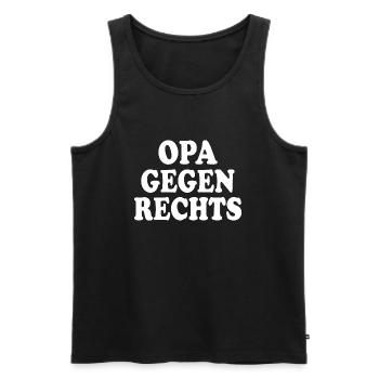 Opa gegen rechts - Männer Premium Bio Tank Top - Schwarz - Vorne - Michal (187cm)