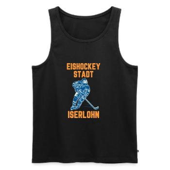 Eishockey Stadt ISERLOHN - Männer Premium Bio Tank Top - Schwarz - Vorne - AI Model Male 178 light (178cm)