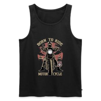 MOTORCYCLE RIDER - Motorcycle Caferacer Gift - Men's Premium Organic Tank Top - black - Front - AI Model Male 178 light (178cm)
