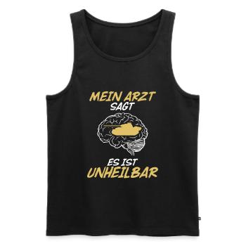 Panzer - Unheilbar (Geschenk, Panzerfahrer, Tank) - Männer Premium Bio Tank Top - Schwarz - Vorne - AI Model Male 178 light (178cm)