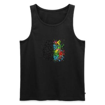 Brain Art and Science Logic & Creativity - Men's Premium Organic Tank Top - black - Front - AI Model Male 178 light (178cm)