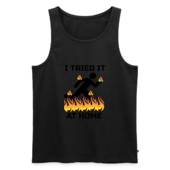 I Tried It At Home Experiment Unfall Geschenk - Männer Premium Bio Tank Top - Schwarz - Vorne - AI Model Male 178 light (178cm)
