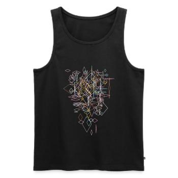 Abstract graphic "check" - Men's Premium Organic Tank Top - black - Front - AI Model Male 178 light (178cm)
