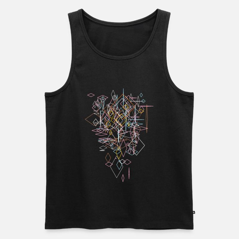 Graphique abstrait "chèque" - Débardeur bio Premium Homme - noir