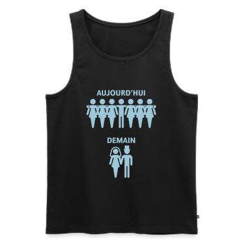 Aujourd’hui - Demain - Männer Premium Bio Tank Top - Schwarz - Vorne - AI Model Male 178 light (178cm)