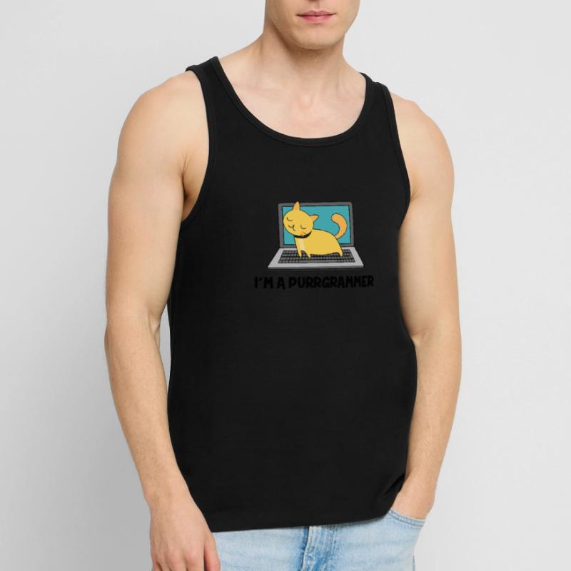 Cadeau de Nerd d'ordinateur de programmeur de chat de chat Débardeur bio Premium Homme