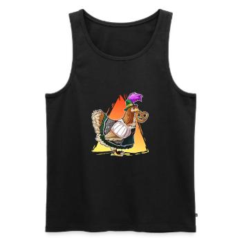 Chicken dirndl bavaria pretzel gift - Men's Premium Organic Tank Top - black - Front - AI Model Male 178 light (178cm)