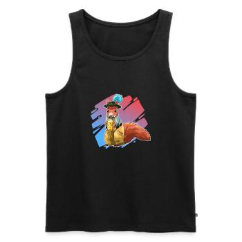 Squirrel Bayern Lederhose Gift - Men's Premium Organic Tank Top - black - Front - AI Model Male 178 light (178cm)