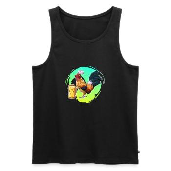 Hahn Beer Bayern Lederhose Gift - Men's Premium Organic Tank Top - black - Front - AI Model Male 178 light (178cm)
