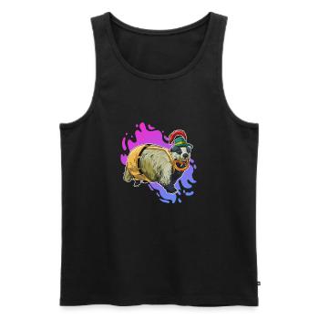 Badger Bayern Beer Lederhose Gift - Men's Premium Organic Tank Top - black - Front - AI Model Male 178 light (178cm)