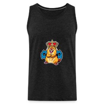 Gentiane Marmot King Couronne Alm Alpes Cadeau - Débardeur bio Premium Homme - charbon - Devant - Alexander (188cm)