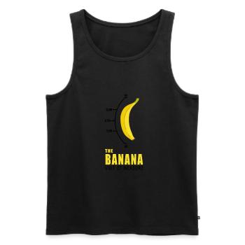 Banane Mesure jaune nerd drôle cadeau - Débardeur bio Premium Homme - noir - Devant - AI Model Male 178 light (178cm)