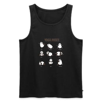 Panda Yoga Bear Buddhism Poses Zen Yang Gifts - Men's Premium Organic Tank Top - black - Front - Michal (187cm)