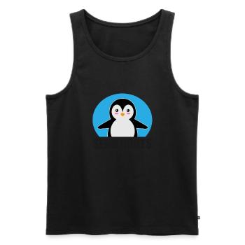 Penguin Sexy nude pictures Breasts flirting gift - Men's Premium Organic Tank Top - black - Front - AI Model Male 178 light (178cm)