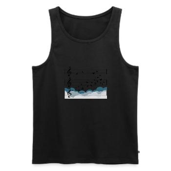 Musique Orchestre Oiseaux Chef Choeur Cadeau Gratuit - Débardeur bio Premium Homme - noir - Devant - AI Model Male 178 light (178cm)