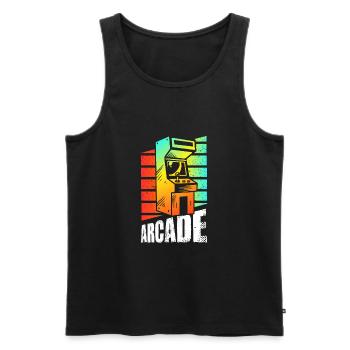 Retro Gaming Arcade Slot Machine - Men's Premium Organic Tank Top - black - Front - Michal (187cm)
