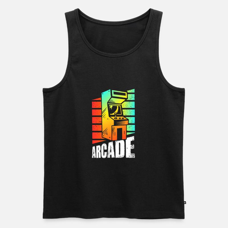 Retro Gaming Arcade Spielautomat - Männer Premium Bio Tank Top - Schwarz